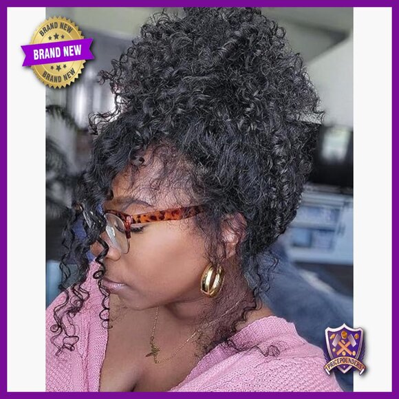 Human Hair 360 Lace Front Wig 18in Deep Curly Pre-Plucked Glueless